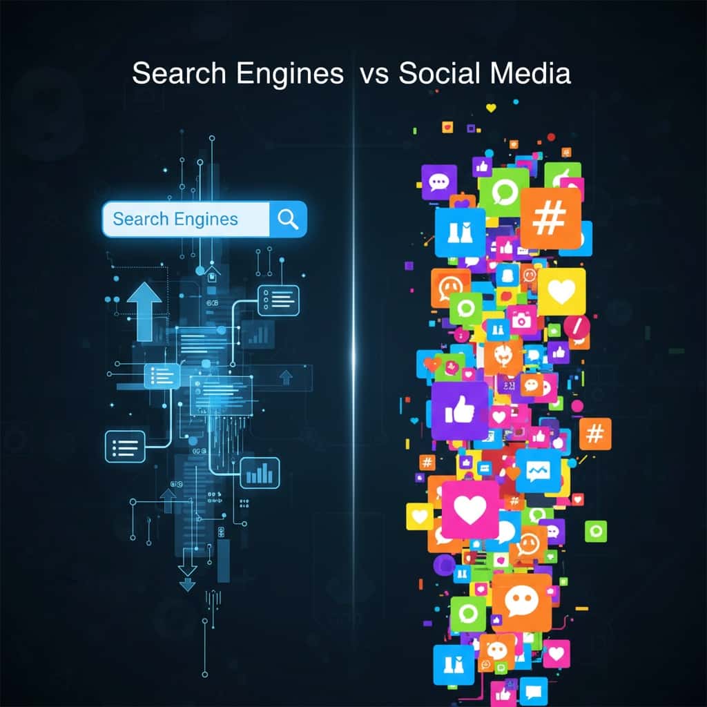 موتورهای جستجو در مقابل شبکه‌های اجتماعی و  سایت فروشگاهی در اردبیل