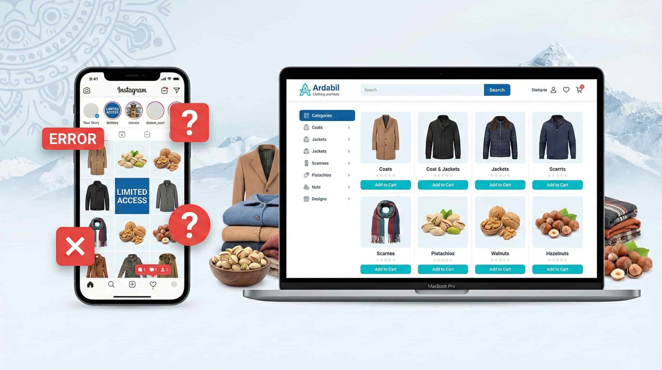 چرا داشتن سایت فروشگاهی در اردبیل برای کسب‌وکارهای پوشاک و آجیل بهتر از اینستاگرام است؟